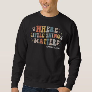Labour and Delivery Nurse L&D Where Little Things Sweatshirt