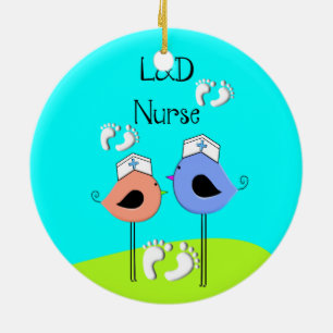 Labour and Delivery Nurse Nurse Birds Ceramic Ornament