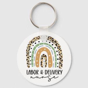 Labour and delivery nurse Rainbow L and D nurse Keychain