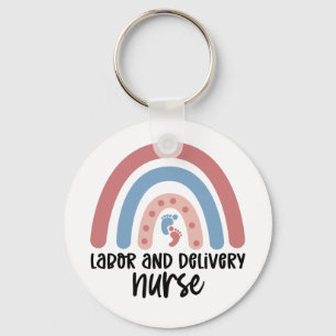 Labour and delivery nurse Rainbow Nurse gifts Keychain