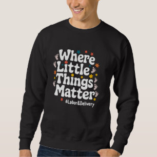Labour And Delivery Nurse Where Little Things Matt Sweatshirt