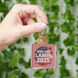 Labour Day 2025 Groomsmen Gift – Work Hard Play Ha Keychain