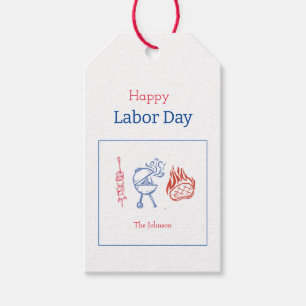 Labour Day Babecue Party Minimalist Gift Tags