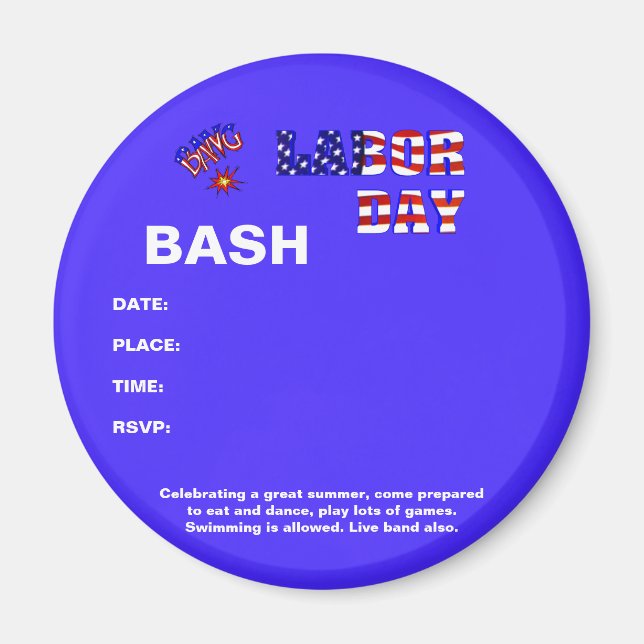 Labour Day Bang - Magnet (Front)