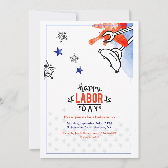 Labour Day BBQ 2 Invitation (Front)
