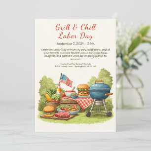 Labour Day BBQ Beer Invitation – Patriotic Cookout