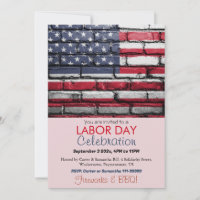 Labour Day BBQ Party Worker Patriotic American fla