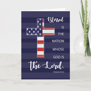 Labour Day Blessings Religious Scripture US Flag Card