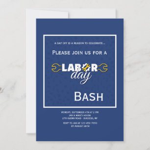 Labour Day Blue Invitation