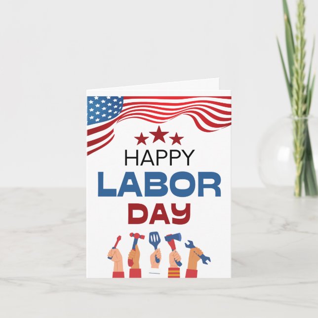 Labour Day card from Company to Worker Editable (Front)