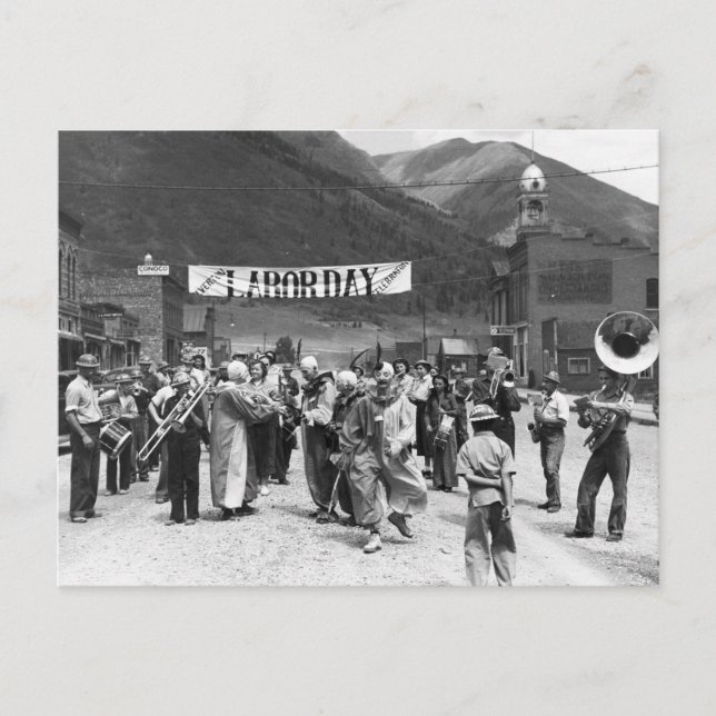 Labour Day Clowns, 1940 Postcard (Front)