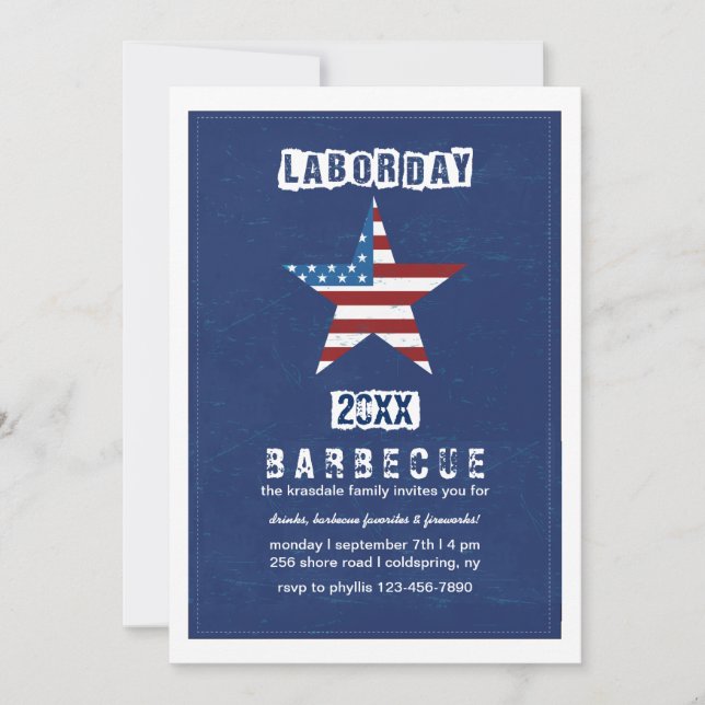 Labour Day Colours Invitation (Front)