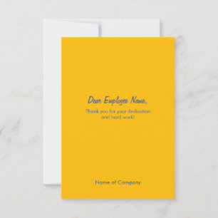 Labour Day Employee Staff Appreciation Thank U Car Thank You Card