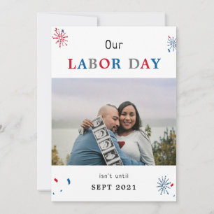 Labour day funny baby pregnancy photo announcement