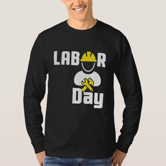 Labour Day Happy Union Worker Engineer Tools T-Shirt (Front)