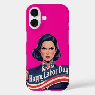 Labour Day iPhone 16 Case – Patriotic Gift for Her