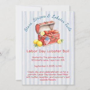 Labour Day Lobster Boil Invitation – Patriotic Sea