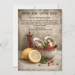Labour Day Oyster Roast Invitation  Patriotic Coas