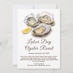 Labour Day Oyster Roast Invitation  Patriotic Coas