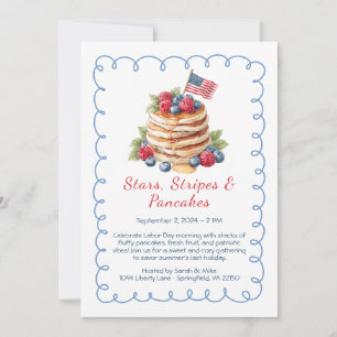 Labour Day Pancake Brunch Invitation – Patriotic 