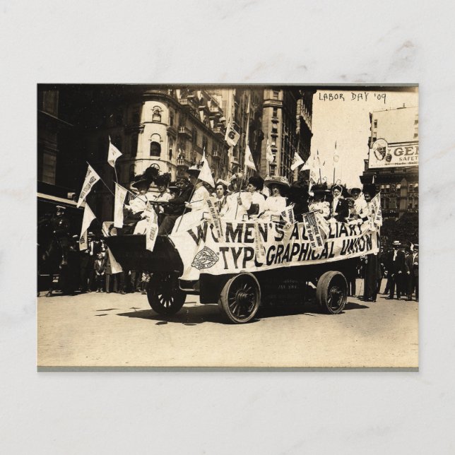 Labour Day Parade New York 1909 Float Suffrage Postcard (Front)