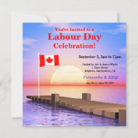 Labour Day Party Canadian Flag on Dock