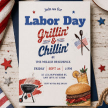 Labour day Red White Blue USA BBQ Party 