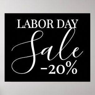 Labour Day Sale Sign, 20% Off Retail Sales Poster