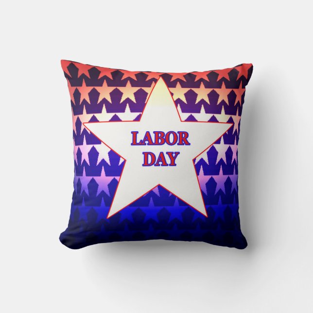 Labour Day Throw Pillow (Front)