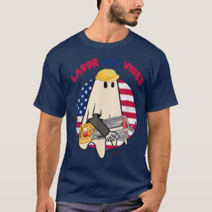 Labour Day Vibes Funny Boo Halloween Happy Labour T-Shirt
