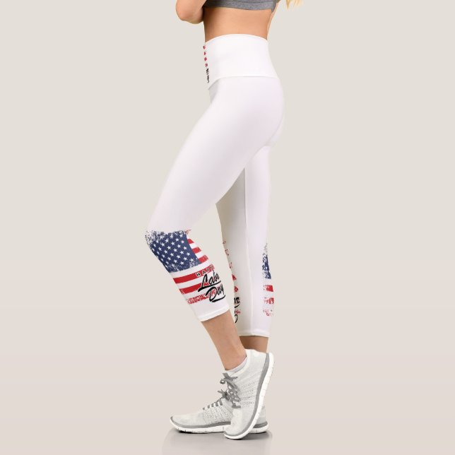 Labour Day with a Flag  Capri Leggings (Left)