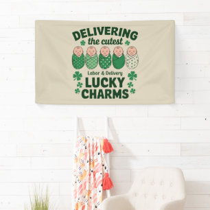 Labour & Delivery Lucky Charm Nurse Shamrock  Banner
