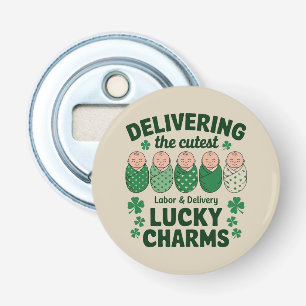 Labour & Delivery Lucky Charm Nurse Shamrock Bottle Opener