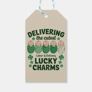 Labour & Delivery Lucky Charm Nurse Shamrock  Gift Tags