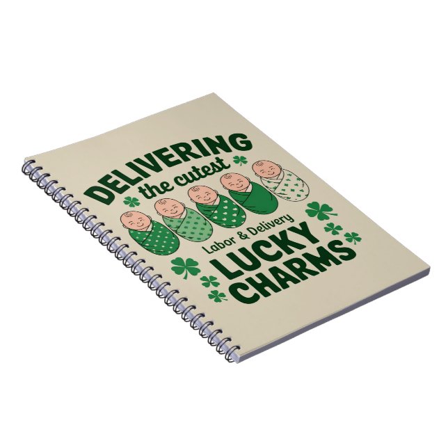 Labour & Delivery Lucky Charm Nurse Shamrock  Notebook (Right Side)