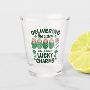 Labour & Delivery Lucky Charm Nurse Shamrock  Shot Glass