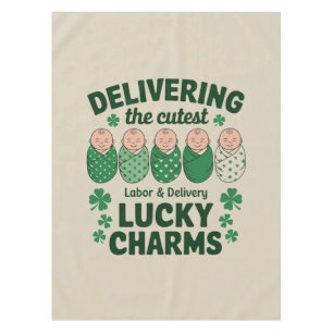 Labour & Delivery Lucky Charm Nurse Shamrock Tablecloth