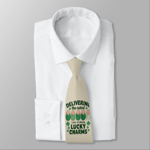 Labour & Delivery Lucky Charm Nurse Shamrock  Tie