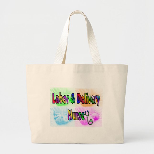Labour & Delivery Nurse Large Tote Bag (Front)