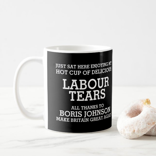 Labour Tears Boris Johnson Coffee Mug (With Donut)