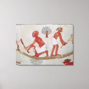 Labourer and Lumberjack at Work Canvas Print