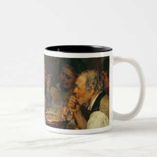 Labourers at a Table, Thueringen, 1875 Two-Tone Coffee Mug
