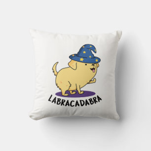 Labra-cadabra Funny Labrador Dog Pun Throw Pillow