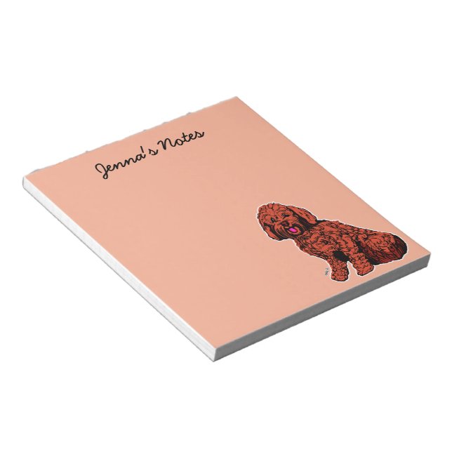 Labradoodé Peach chauffant 5,5 po x 6 po Bloc-note (Incliné)