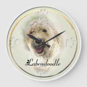 Labradoodle Art Gifts Large Clock