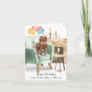 Labradoodle Birthday Card Personalised