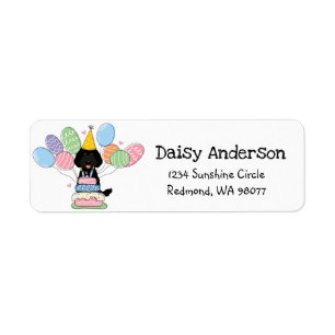 Labradoodle Birthday Party Return Address Label