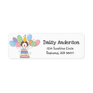 Labradoodle Birthday Party Return Address Label