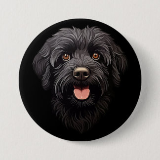 Labradoodle Black Dog 3 Inch Round Button