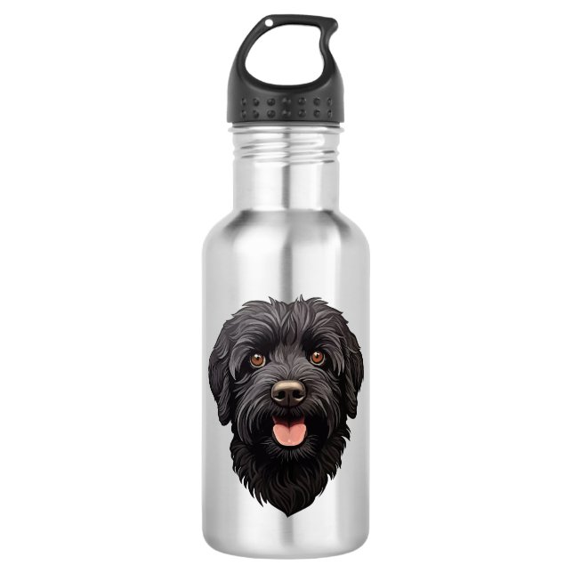 Labradoodle Black Dog 532 Ml Water Bottle (Front)